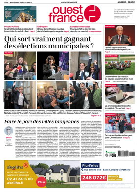Cover of Ouest France (Angers / Segre)