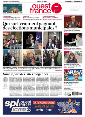 Cover of Ouest-France (Quimperle Concarneau)