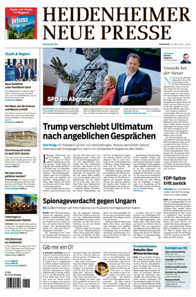 Cover of Heidenheimer Neue Presse