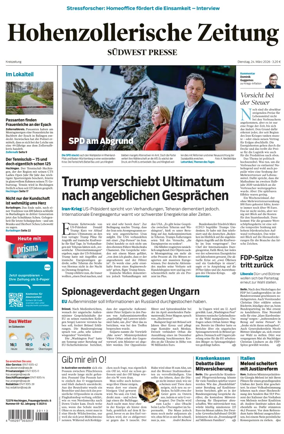 Cover of Hohenzollerische Zeitung