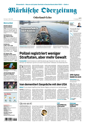 Cover of Markische Oderzeitung Oderland-Echo