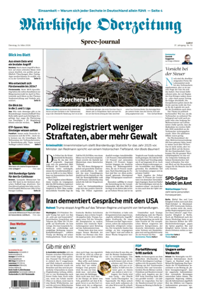 Cover of Markische Oderzeitung Spree-Journal
