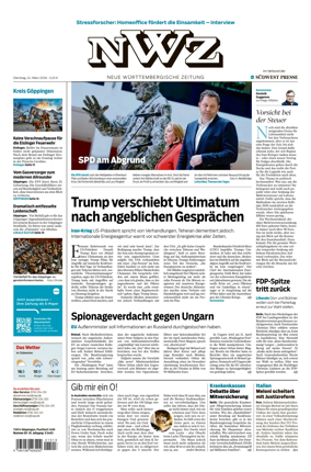 Cover of NWZ – Neue Wurttembergische Zeitung