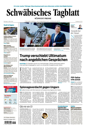 Cover of Schwabisches Tagblatt - Tubinger Chronik
