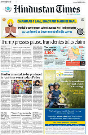 Cover of Hindustan Times (Amritsar)