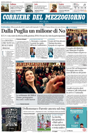 Cover of Corriere del Mezzogiorno (Puglia)