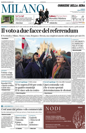 Cover of Corriere della Sera (Milano)