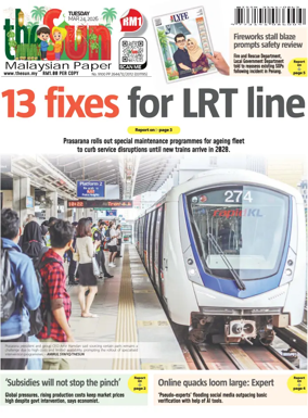 Cover of The Sun (Malaysia)