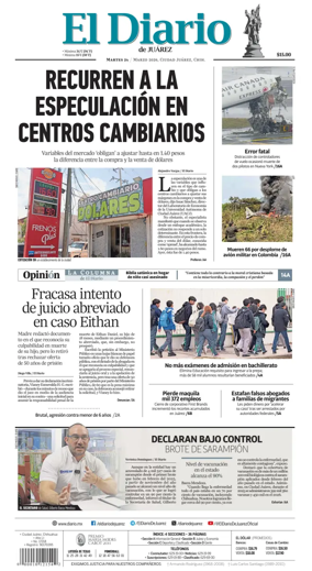 Cover of El Diario de Juarez
