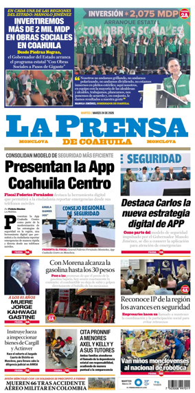 Cover of La Prensa de Coahuila