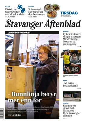 Cover of Stavanger Aftenblad