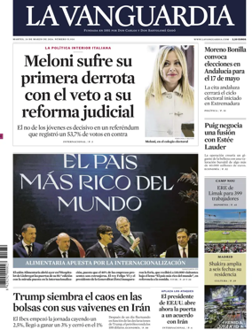 Cover of La Vanguardia (1st Edition)
