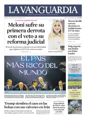 Cover of La Vanguardia