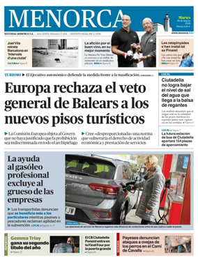 Cover of Menorca Diario Insular