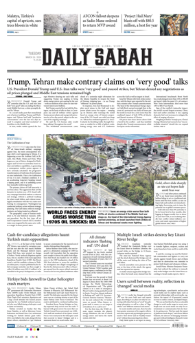 Cover of Daily Sabah (Turkey)