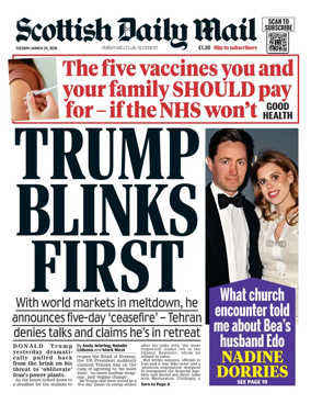 Cover of Scottish Daily Mail