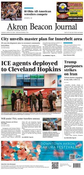 Cover of Akron Beacon Journal