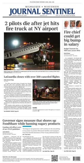 Cover of Milwaukee Journal Sentinel