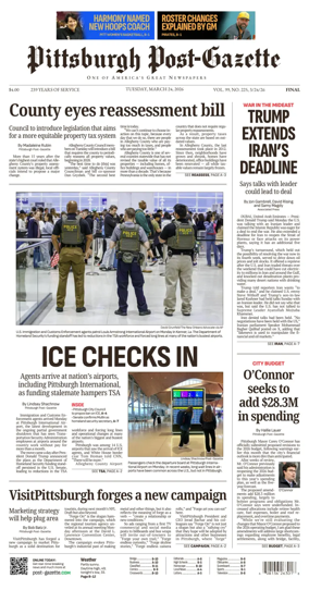 Cover of Pittsburgh Post-Gazette