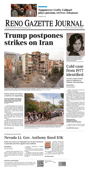 Cover of Reno Gazette Journal