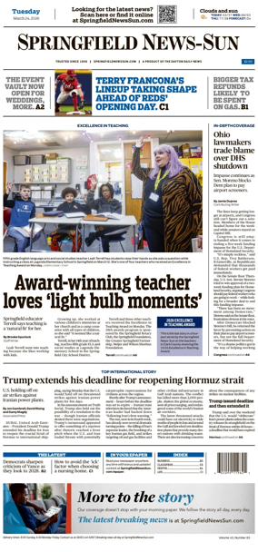 Cover of Springfield News-Sun