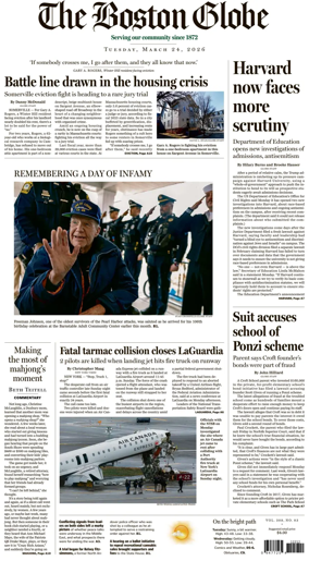 Cover of The Boston Globe