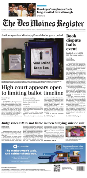 Cover of The Des Moines Register