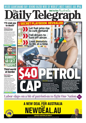 Cover of The Daily Telegraph (Sydney)