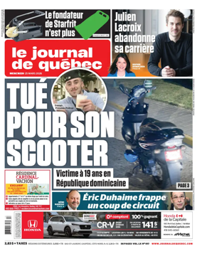 Cover of Le Journal de Quebec