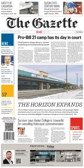 Cover of Montreal Gazette