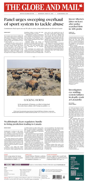 Cover of The Globe and Mail (BC Edition)