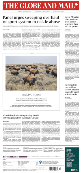 Cover of The Globe and Mail (Ottawa/Quebec Edition)