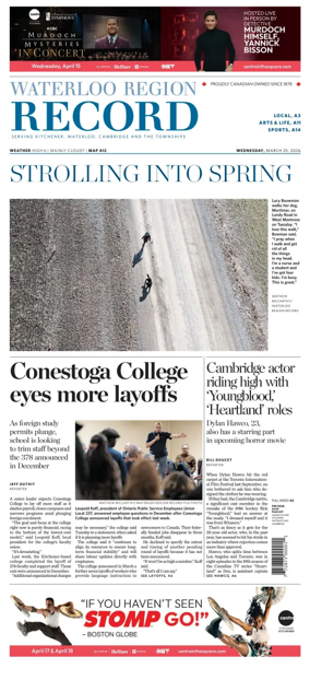 Cover of Waterloo Region Record