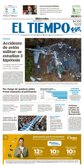 Cover of El Tiempo (Bogota)