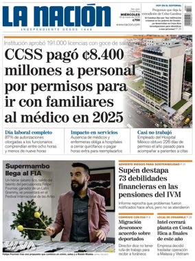 Cover of La Nacion (Costa Rica)