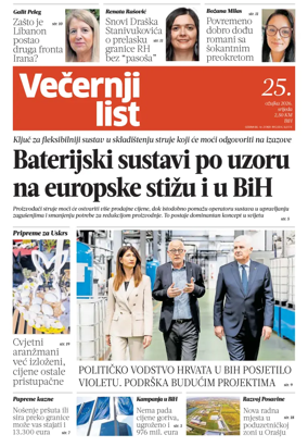 Cover of Vecernji list BiH