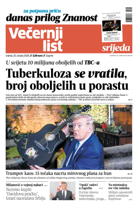 Cover of Vecernji list - Zagreb