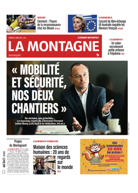 Cover of La Montagne (Clermont-Metropole)