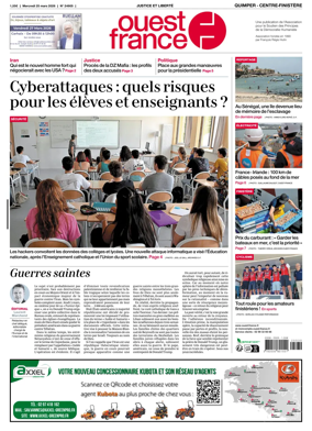 Cover of Ouest-France (Quimper Centre-Finistere)