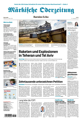Cover of Markische Oderzeitung Eberswalde