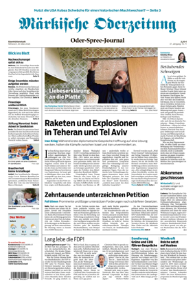 Cover of Markische Oderzeitung Eisenhuttenstadt