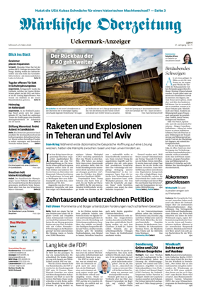 Cover of Markische Oderzeitung Uckermarkanzeiger