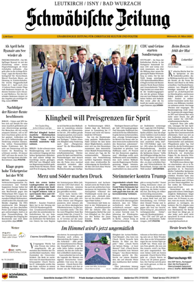 Cover of Schwabische Zeitung (Leutkirch / Isny / Bad Wurzach)