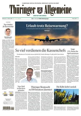 Cover of Thuringer Allgemeine (Arnstadt und Ilmenauz)