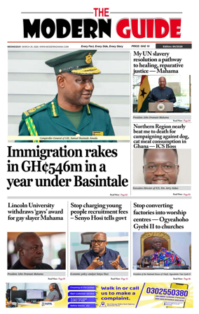 Cover of The Modern Guide Newspaper (Ghana)