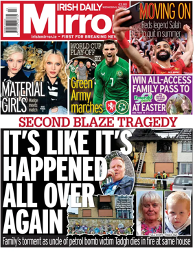 Cover of Irish Daily Mirror