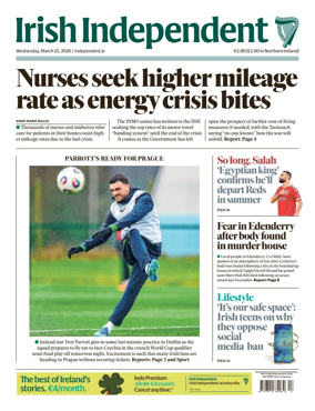 Cover of Irish Independent