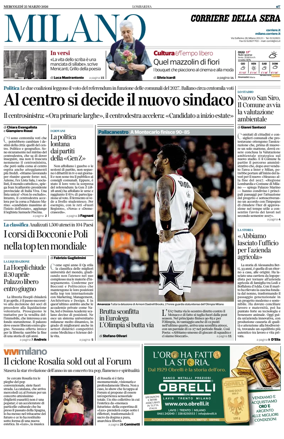 Cover of Corriere della Sera (Milano)