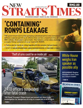 Cover of New Straits Times