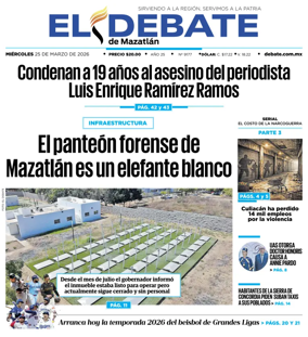 Cover of El Debate de Mazatlan